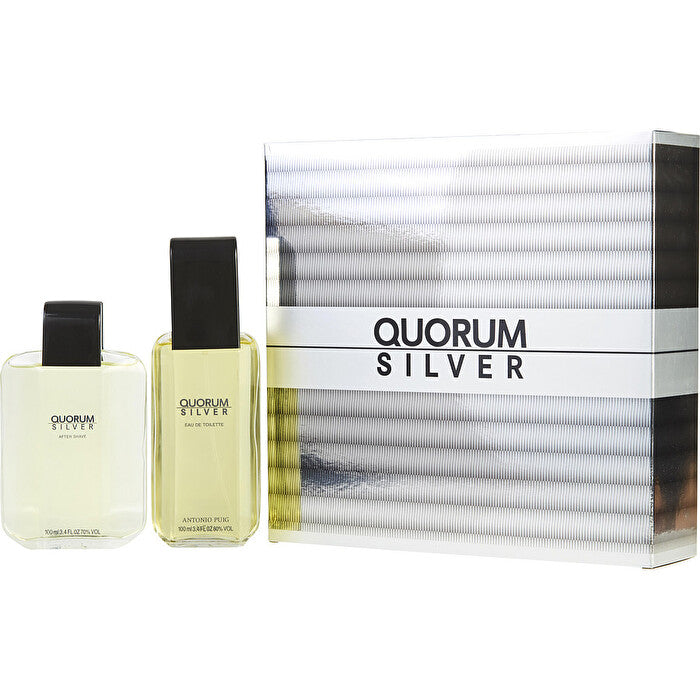 Antonio Puig Quorum Silver Eau De Toilette Spray & Aftershave 90ml/3.4oz