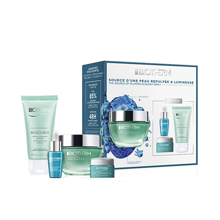 Biotherm Biosource Gift Set: Aquasource Hyalu Plump Gel 50ml/1.7oz & Life Plankton Biosource 50ml/1.7oz & Life Plankton Elixír 7ml/0.23oz & Life Plankton Eye 5ml/0.17oz 4pcs