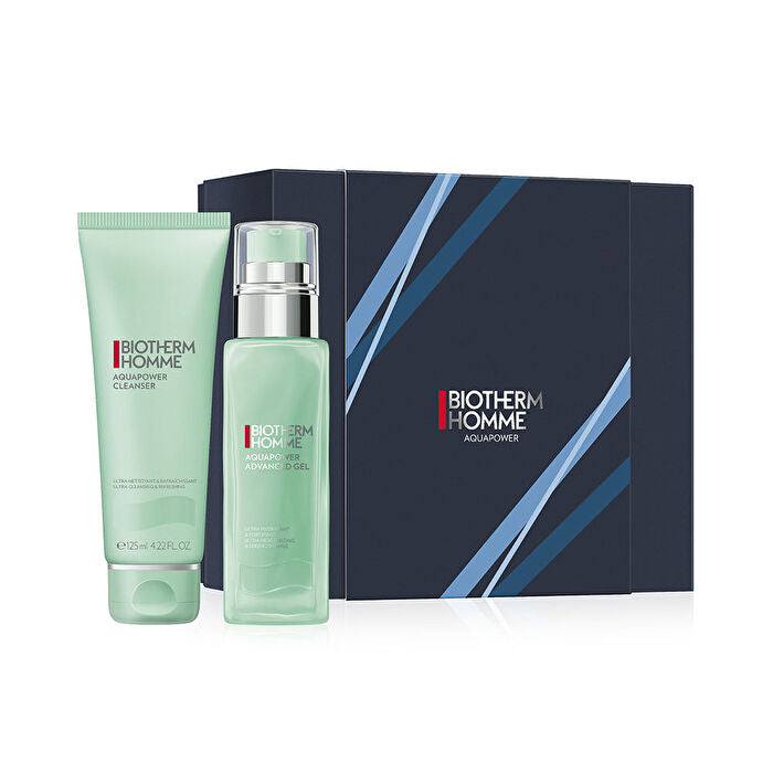 Biotherm Homme Aquapower Set: Aquapower Advanced Gel 75ml/2.5oz & Aquapower Cleanser 125ml/4.2oz 2pcs