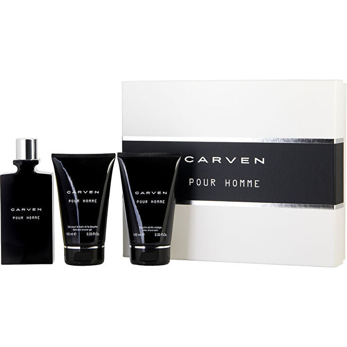 Carven Pour Homme Eau De Toilette Spray & Aftershave Balm & Shower Gel 90ml/3.3oz