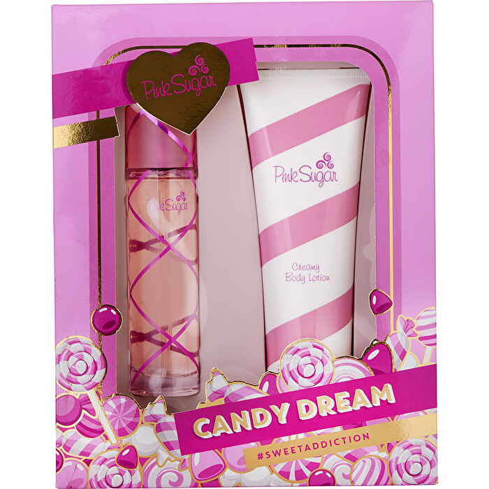 Aquolina Pink Sugar Eau De Toilette Spray 90ml/3.4oz & Body Lotion 240ml/8.4oz
