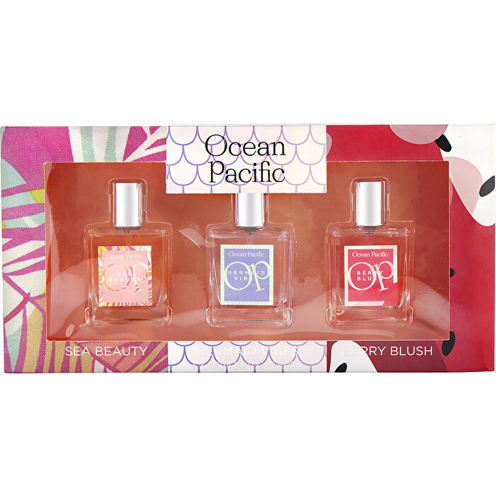 Ocean Pacific Variety 3 Piece Variety Set Includes Sea Beauty & Mermaid Vibes & Berry Blush And All Are Eau De Parfum Spray 30ml/1oz