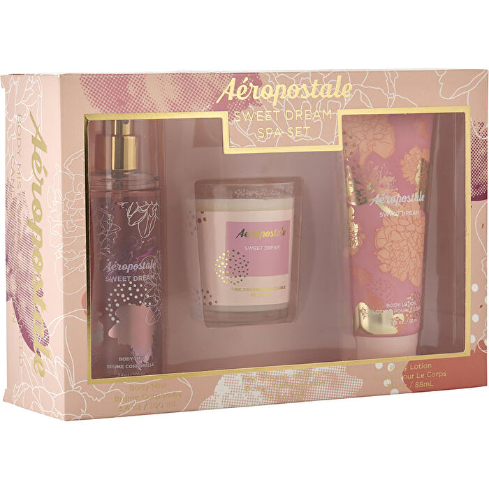 Aeropostale Sweet Dream Body Mist 90ml/3.4oz & Body Lotion 90ml/3oz & Candle