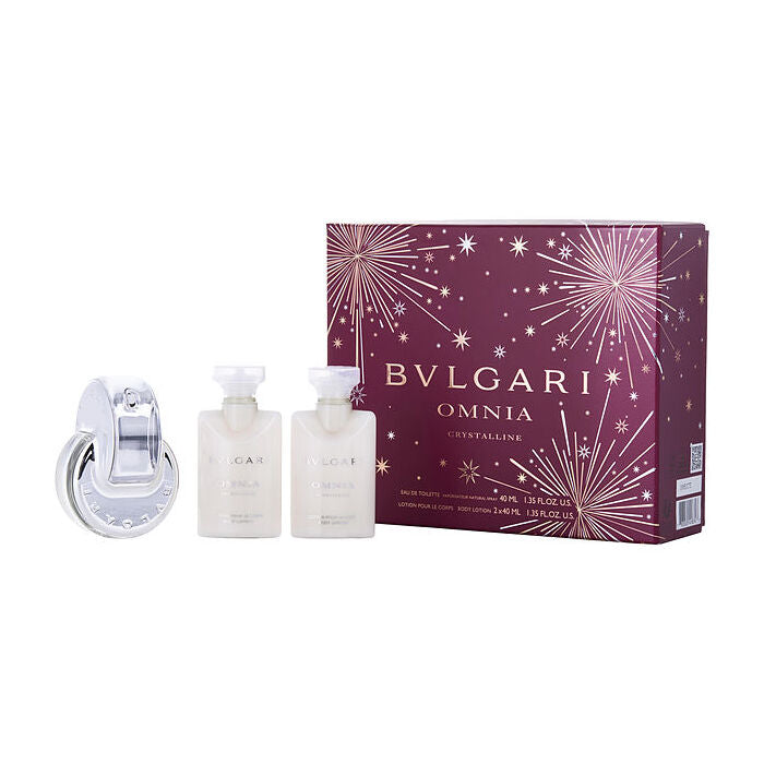 Bvlgari Omnia Crystalline Eau De Toilette Spray 40ml/1.3oz & Body Lotion 40ml/1.3oz X 2