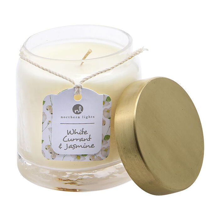 Northern Lights White Currant & Jasmine Scented Soy Glass Candle 300ml/10oz