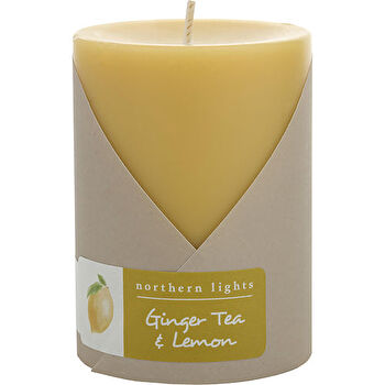 Northern Lights Ginger Tea & Lemon One 3x4 Inch Pillar Candle