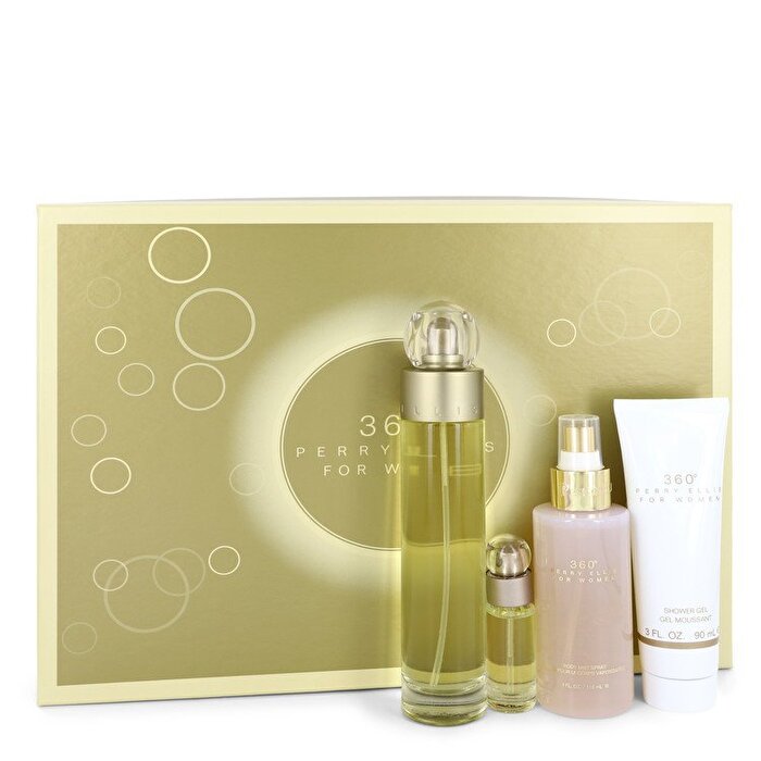 Perry Ellis Perry Ellis 360 Gift Set - Eau De Toilette Spray + 4 oz Body Mist + 3 oz Shower Gel + .25 Mini Eau De Toilette Spray