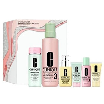 Clinique Great Skin Everywhere (combination Oily To Oily Skin) Set: All About Clean Facial Soap Oily 200ml/6.7oz & Clarifying Lotion 3 500ml/16.5oz & Ddm Gel 125ml/4.2oz & Facial Soap Oily 30ml/1oz & Clarifying Lotion 3 60ml/2oz & Ddm Gel 30ml/1oz 6pcs