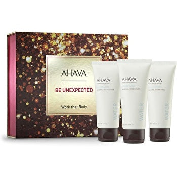 Ahava Be Unexpected Work That Body Set: Deadsea Water Mineral Body Lotion 100ml/3.4oz & Hand Cream 100ml/3.4oz & Shower Gel 100ml/3.4oz & Crystal Ostomer X6 Serum 0.5ml 4pcs