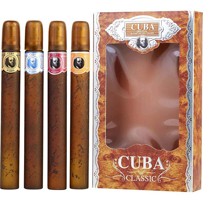 Cuba Variety 4 Piece Variety With Cuba Gold Blue Red & Orange & All Are Eau De Toilette Spray 30ml/1.17oz