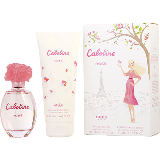 Parfums Gres Cabotine Rose Eau De Toilette Spray 90ml/3.4oz & Body Lotion 180ml/6.8oz