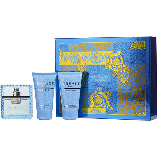 Versace Man Eau Fraiche Eau De Toilette Spray & Aftershave Balm & Shower Gel 30ml/1.7oz