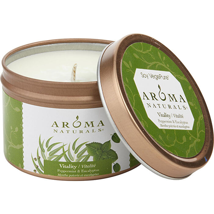 Aroma Naturals Vitality Aromatherapy One 2.5x1.75 Inch Tin Soy Aromatherapy Candle