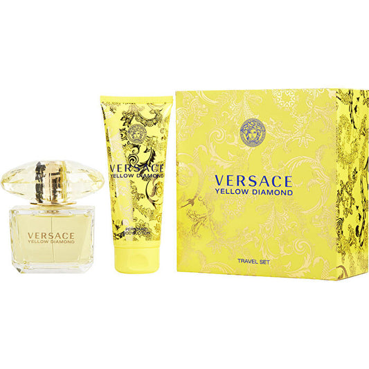 Versace Yellow Diamond Eau De Toilette Spray 90ml/3oz & Body Lotion 90ml/3.4oz (travel Set)