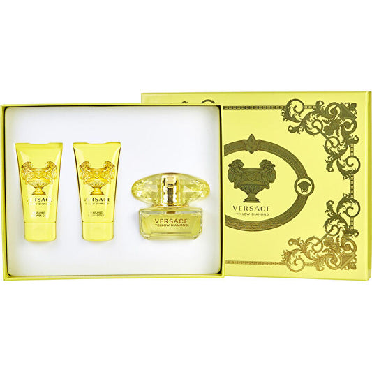 Versace Yellow Diamond Eau De Toilette Spray & Body Lotion & Shower Gel 30ml/1.7oz