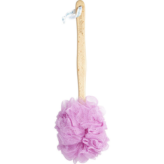 Spa Accessories Net Sponge Stick (beech Wood) - Pink -