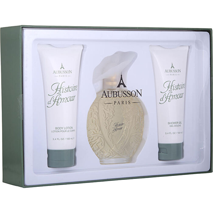 Aubusson Histoire D'amour Eau De Toilette Spray & Body Lotion & Shower Gel 90ml/3.4oz
