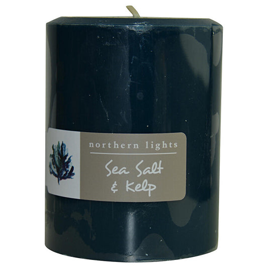 Northern Lights Sea Salt & Kelp One 3x4 Inch Pillar Candle