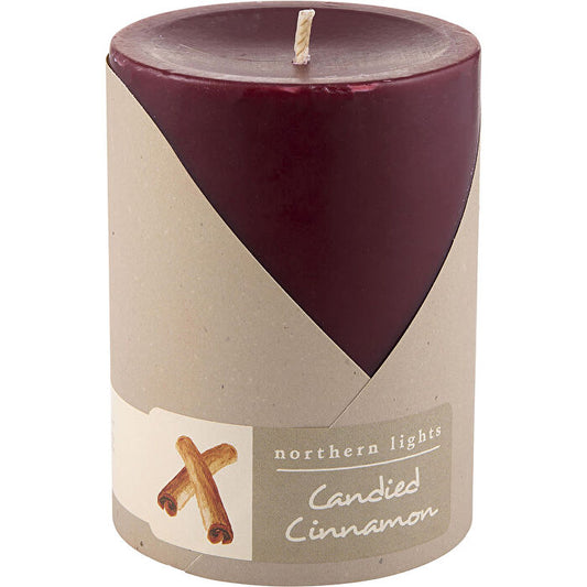 Northern Lights Candied Cinnamon One 3x4 Inch Pillar Candle