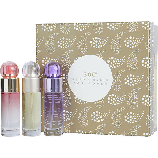 Perry Ellis 360 Variety Perry Ellis 360 Eau De Toilette & Perry Ellis 360 Coral Eau De Parfum & Perry Ellis 360 Purple Eau De Parfum And All Are Spray 30ml/1oz