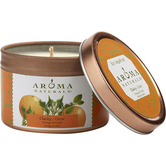 Aroma Naturals Clarity Aromatherapy One 2.5x1.75 Inch Tin Soy Aromatherapy Candle
