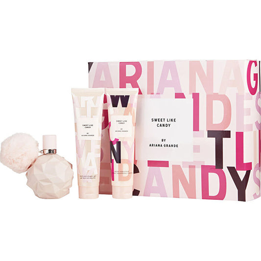 Ariana Grande Sweet Like Candy By Ariana Grande Eau De Parfum Spray & Body Souffle & Bath And Shower Gel 90ml/3.4oz