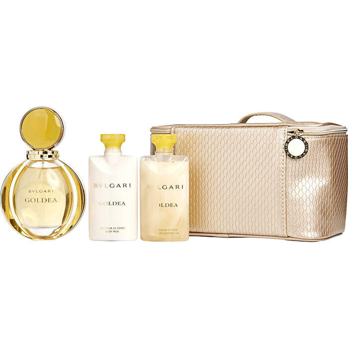Bvlgari Goldea Eau De Parfum Spray 90ml/3oz & Body Milk 75ml/2.5oz & Bath And Shower Gel 75ml/2.5oz & Pouch