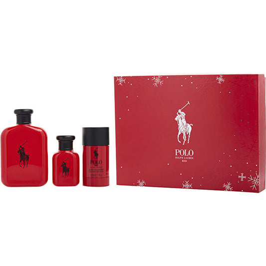 Ralph Lauren Polo Red Eau De Toilette Spray 120ml/4.2oz & Eau De Toilette Spray 30ml/1.3oz & Deodorant Stick Alcohol Free 60ml/2.6oz