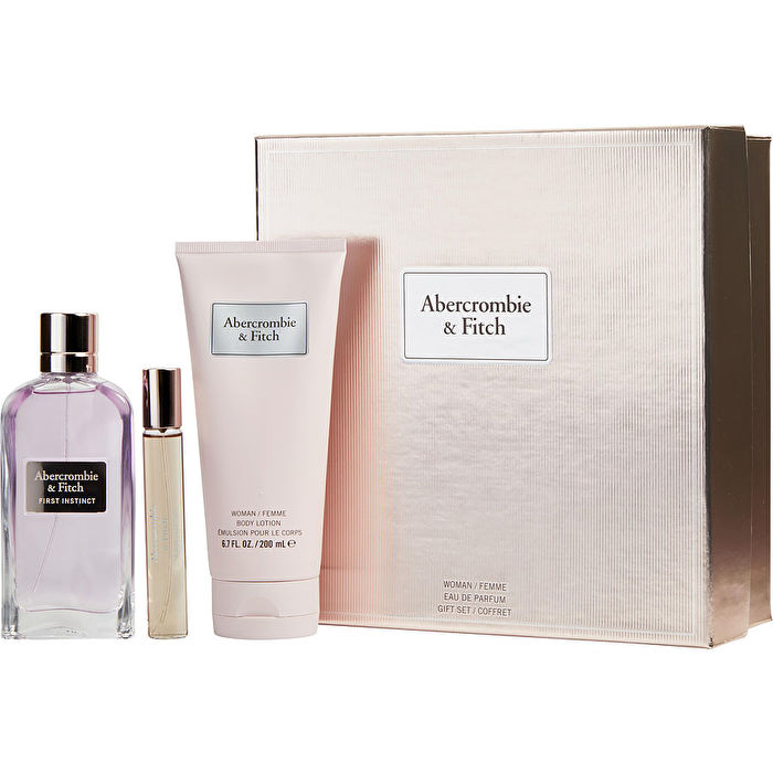 Abercrombie & Fitch First Instinct Eau De Parfum Spray 90ml/3.4oz & Body Lotion 180ml/6.7oz & Eau De Parfum Spray 0.5oz