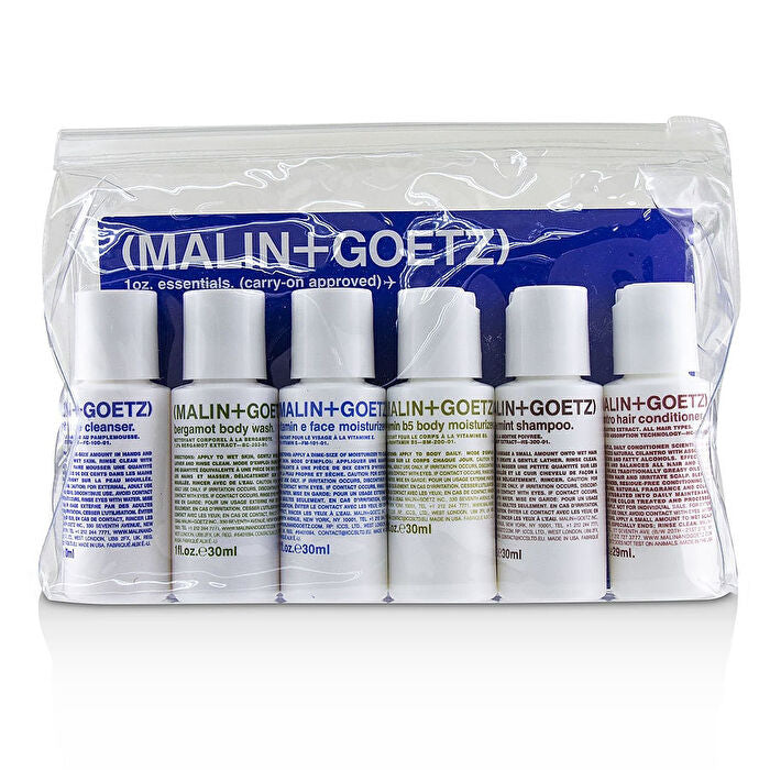 Malin & Goetz Malin+goetz 1oz. Essentials Kit: Graprfuit Cleanser+face Moisturizer+body Wash+body Moisturizer+shampoo+conditioner 6pcs