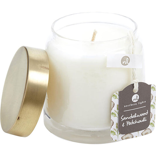 Northern Lights Sandalwood & Patchouli Scented Soy Glass Candle 300ml/10oz