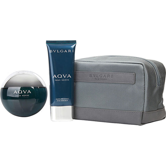 Bvlgari Aqua Eau De Toilette Spray & Aftershave Balm & Pouch 100ml/3.4oz