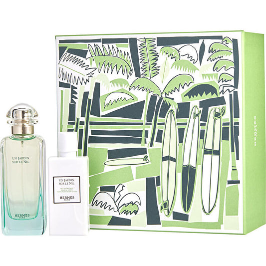 Hermes Un Jardin Sur Le Nil Eau De Toilette Spray 90ml/3.3oz & Body Lotion 60ml/2.7oz
