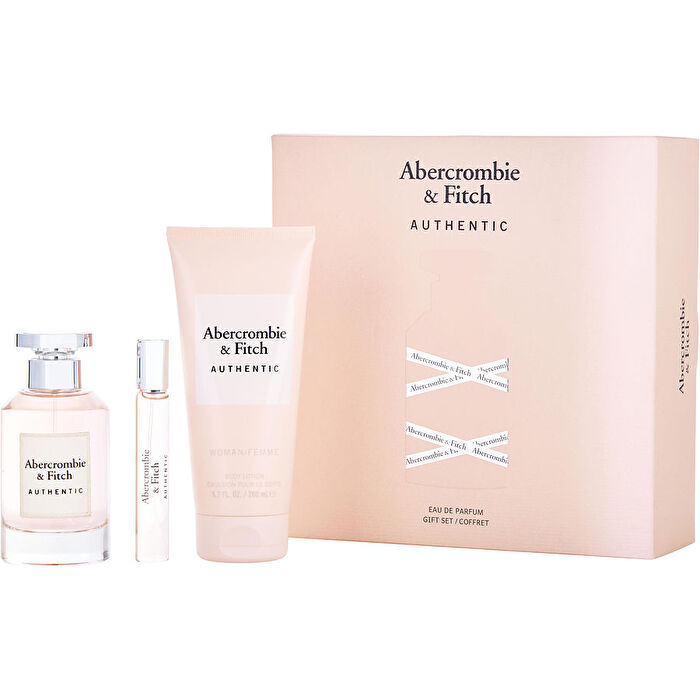 Abercrombie & Fitch Authentic Eau De Parfum Spray 100ml/3.4oz & Body Lotion 200ml/6.7oz & Eau De Parfum Spray 15ml/0.5oz