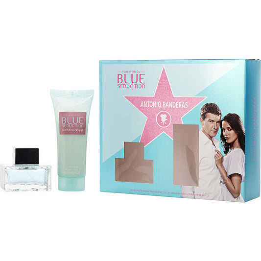 Antonio Banderas Blue Seduction Eau De Toilette Spray 50ml/1.7oz & Body Lotion 100ml/3.4oz