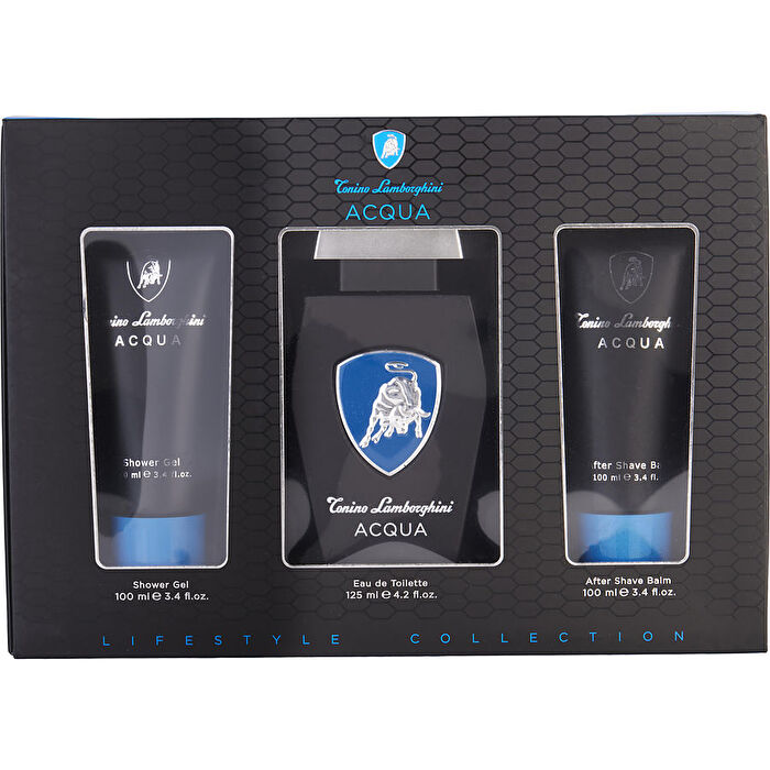 Tonino Lamborghini Lamborghini Acqua Eau De Toilette Spray 125ml/4.2oz & Aftershave Balm 100ml/3.4oz & Shower Gel 100ml/3.4oz