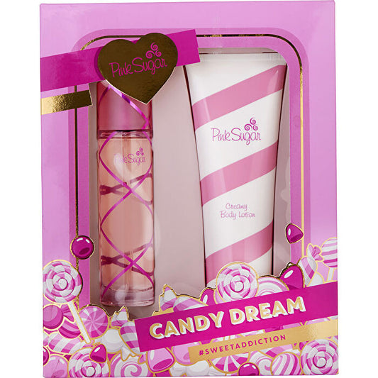 Aquolina Pink Sugar Eau De Toilette Spray 90ml/3.4oz & Body Lotion 240ml/8.4oz