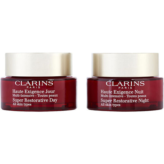 Clarins Super Restorative Partners Set: Day Cream & Night Cream For All Skin Types 50ml/1.7oz -2pcs