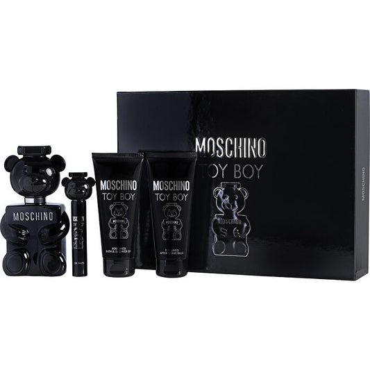 Moschino Toy Boy Eau De Parfum Spray 90ml/3.4oz & Aftershave Balm 90ml/3.3oz & Shower Gel 90ml/3.4oz & Eau De Parfum Spray 0.33oz