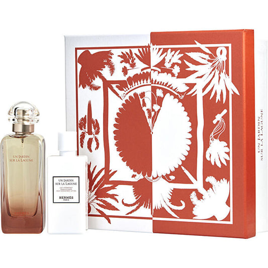 Hermes Un Jardin Sur La Lagune Eau De Toilette Spray 100ml/3.3oz & Body Lotion 85ml/2.8oz