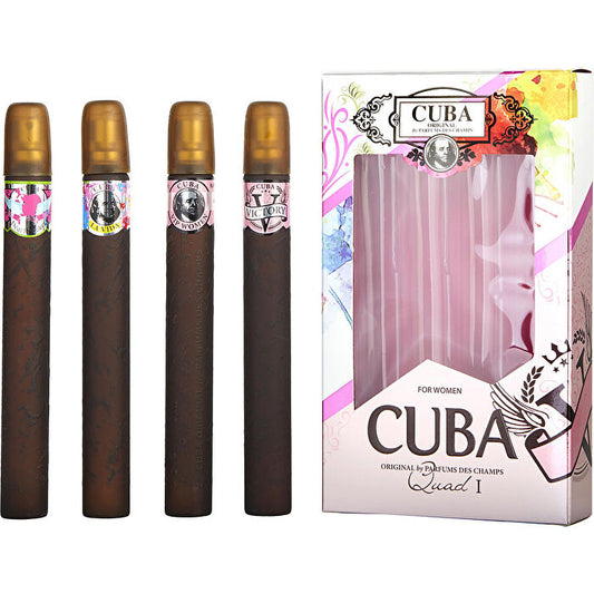 Cuba Variety 4 Piece Quad Lady With Cuba Heartbreaker & La Vida & Victory & Vip And All Are Eau De Parfum Spray 30ml/1.17oz