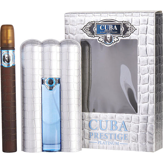 Cuba Prestige Platinum Eau De Toilette Spray 90ml/3oz & Eau De Toilette Spray 35ml/1.17oz