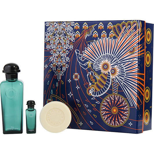 Hermes D'orange Vert Eau De Cologne Spray 90ml/3.3oz & Eau De Cologne 0.25oz & Soap 30ml/1.8oz