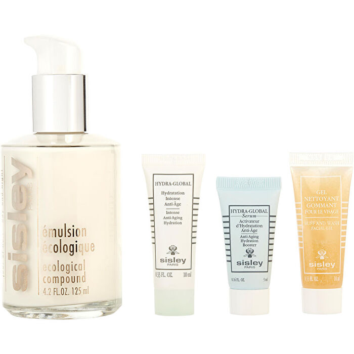 Sisley Ecological Compound Discovery Program Set: Ecological Compound 125ml/4.2oz & Buff & Wash Facial Gel 10ml/0.33oz & Anti-aging Hydration Booster 5ml/0.17oz & Anti-aging Hyrdation 10ml/0.33oz 4pcs
