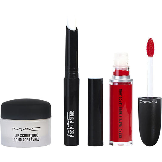 Mac Travel Exclusive Lip Kit Red: Lip Scubtious - Candied Nectar & Prep & Prime Lip & Retro Matte Liquid Lipcolour - #feels So Grand 3ct