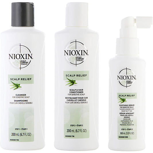 Nioxin Scalp Relief 3 Piece Set (cleanser 180ml/6.7oz Conditioner 180ml/6.7oz Serum 3.3oz)