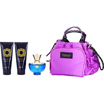 Versace Dylan Blue Eau De Parfum Spray & Body Lotion & Shower Gel & Makeup Case 90ml/3.4oz