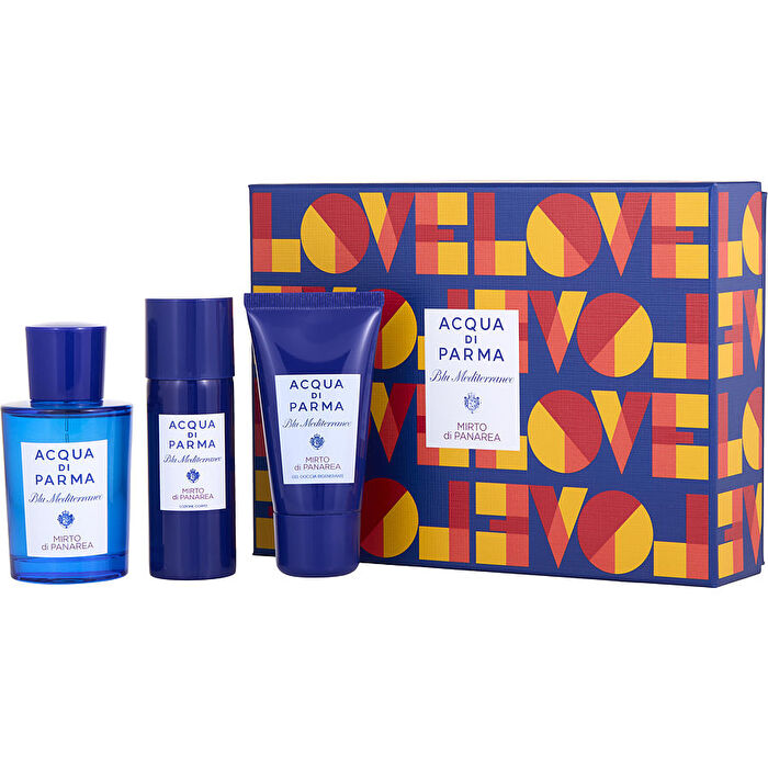 Acqua Di Parma Blue Mediterraneo Mirto Di Panarea Eau De Toilette Spray 60ml/2.5oz & Body Lotion 30ml/1.7oz & Shower Gel 30ml/1.4oz