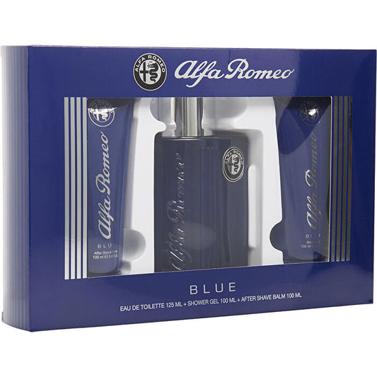 Alfa Romeo Blue Eau De Toilette Spray 125ml/4.2oz & Aftershave Balm 100ml/3.4oz & Shower Gel 100ml/3.4oz