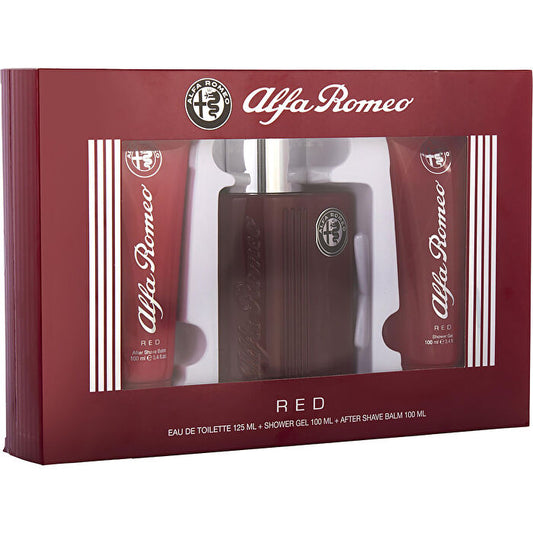 Alfa Romeo Red Eau De Toilette Spray 120ml/4.2oz & Aftershave Balm 90ml/3.4oz & Shower Gel 90ml/3.4oz